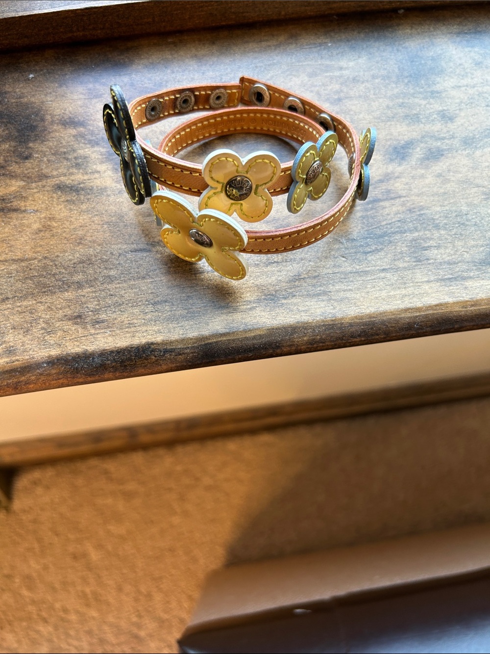 Louis Vuitton Floral Leather Bracelet in Yellow and Green - Picture 9 of 14
